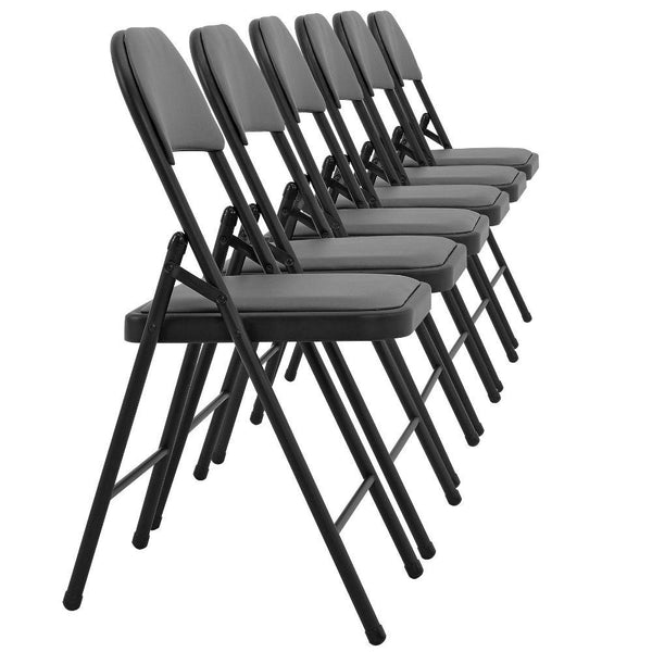 Set 6 scaune pliabile birou gri 80 x 46 cm