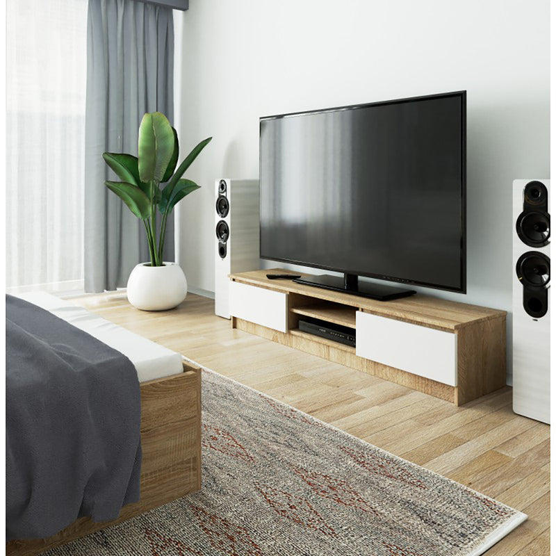 Comoda tv k160 stejar - alb 160 x 33 x 40 cm